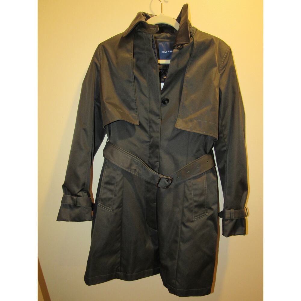 NEW with Tags Cole Haan City Rain SB Trench Coat Ladies Small Black G19970
